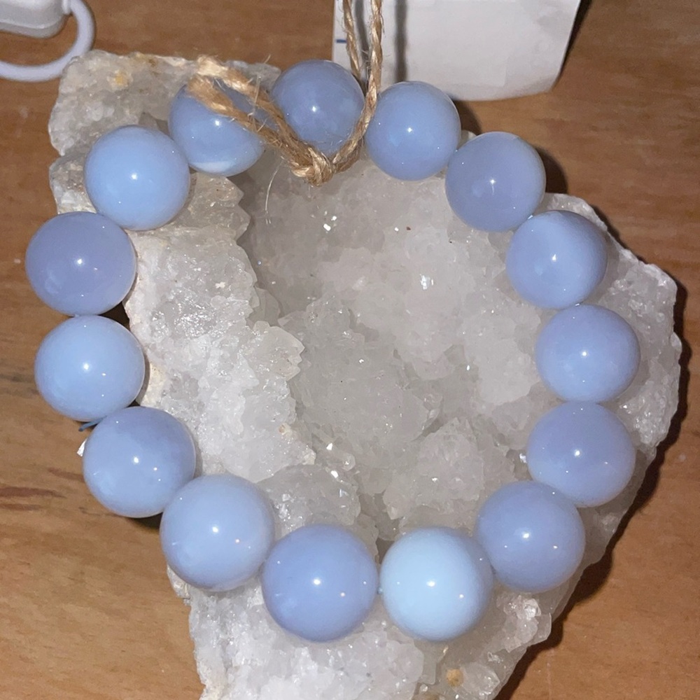 Blue Chalcedony 14mm bead Size- Large